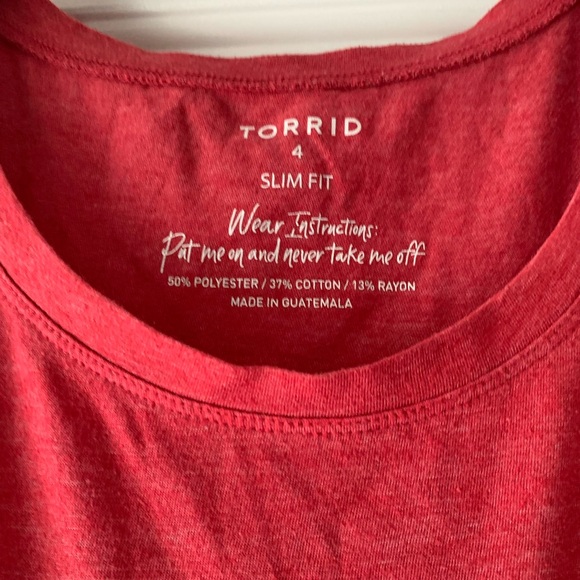Torrid Christmas Sleigh All Day Red Slim Fit Crew Tee - Picture 4 of 6